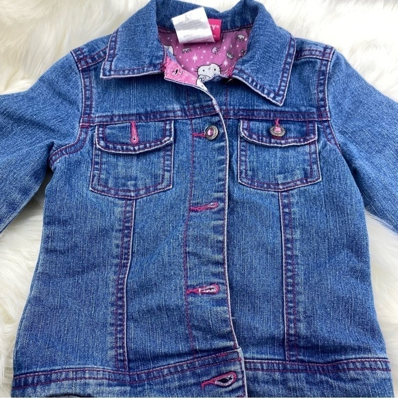 PRINCESS HELLO KITTY KIDS JEANS JACKET SIZE 4 - Picture 1 of 4